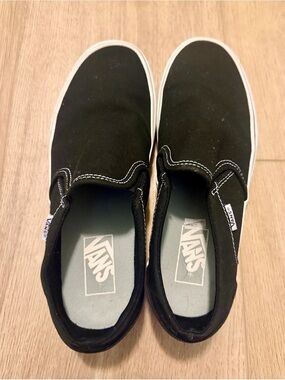 Vans Black Canvas Slip-On Loafers for Women